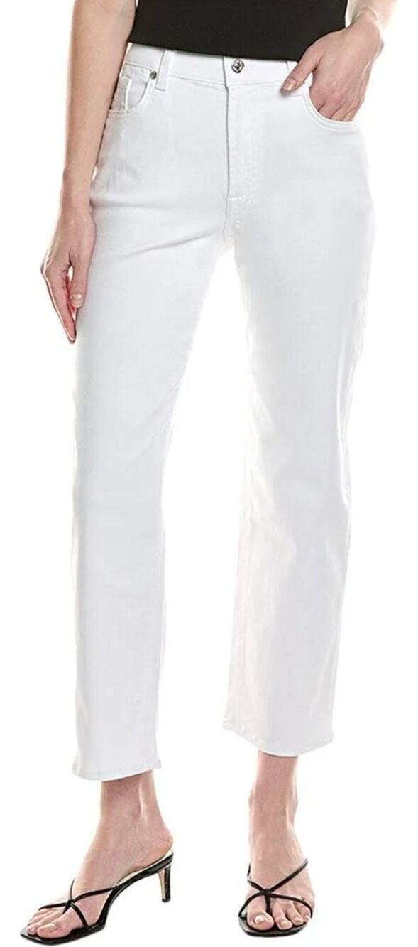 NWT 7 For All Mankind Modern Straight White Jeans Summer Capsule Minimalist 27
